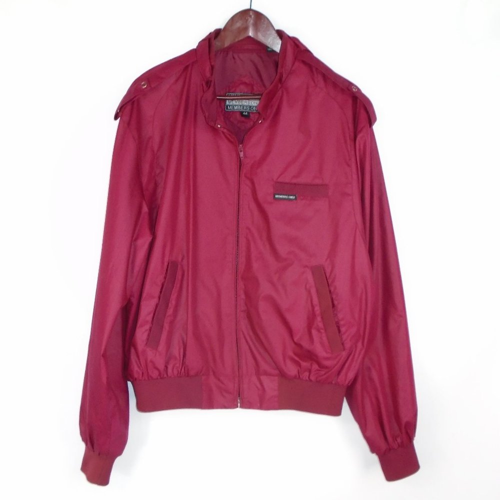 Vintage Members Only Jacket Red Maroon Zip Up